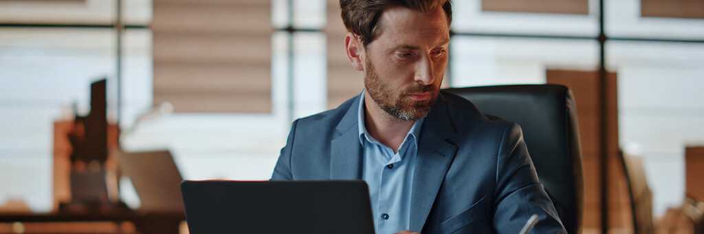 Chief Information Officer working in an office